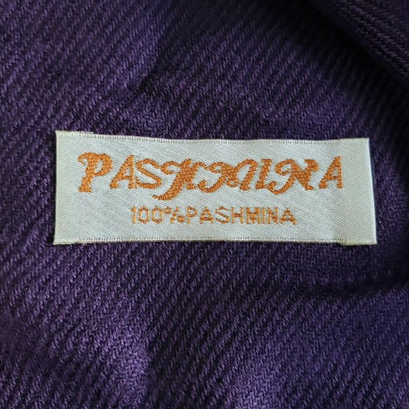 Women Pashmina Purple Wrap Scarf (scarf only) - Picture 8 of 8